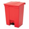 Rubbermaid Commercial 18 gal Rectangular Trash Can, Red, Top Door, Plastic FG614500RED